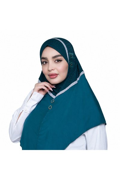 Linda Hijab Ladies Rayon Cadaneza – Elegant White Modest Wear with Floral Emb...