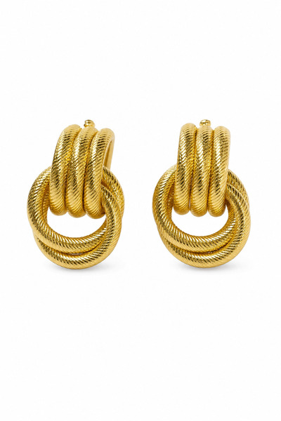 Jack Ferrero Yellow Color Twisted Hoop Design Bijoux Earrings Stylish and Mod...