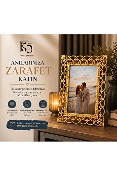 KübraStore Çerçeve 1 Adet Aura Serisi Dekoratif Modern Fotoğraf Çerçevesi Gol...