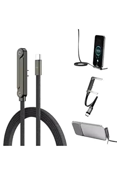 GENERAL 2 in 1 240W Braided Cable Usb-C to Usb-C Cable with 360 Degree Rotati...