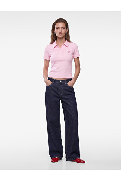 Koton Tricou din bumbac, croială slim, cu nasturi, cu detaliu brodat în formă...