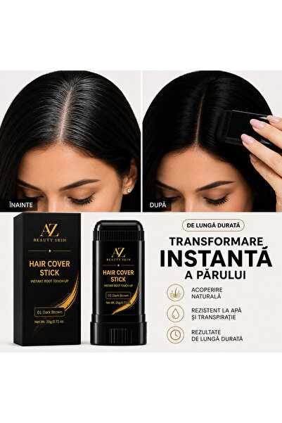 azbeautyskin Color Touch Stick de vopsea de păr temporară – colorare instantanee pentru rădăcini albe și fire gri, 20 gr