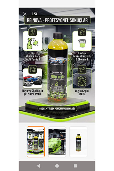 NEON YEŞİLİ OTO YIKAMA ŞAMPUANI 600 ML