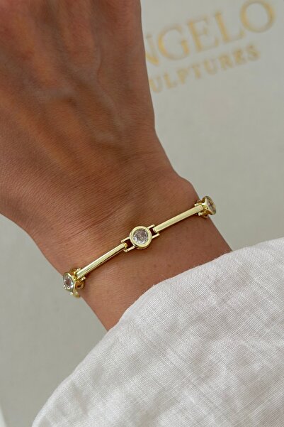 Lavian Accessories 14K Görünümlü Liora Gold Stone Bileklik