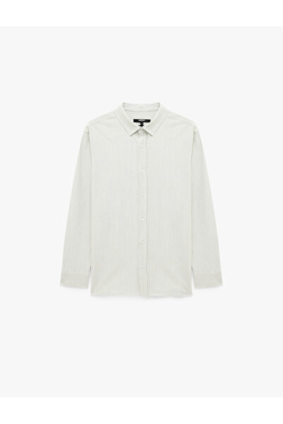 Koton Regular Fit Viscose Blended Classic Collar Buttoned Long Sleeve Shirt