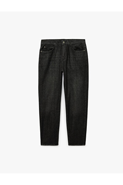 Koton Pantaloni din denim conici, cu talie normală, buzunare, croială regular...