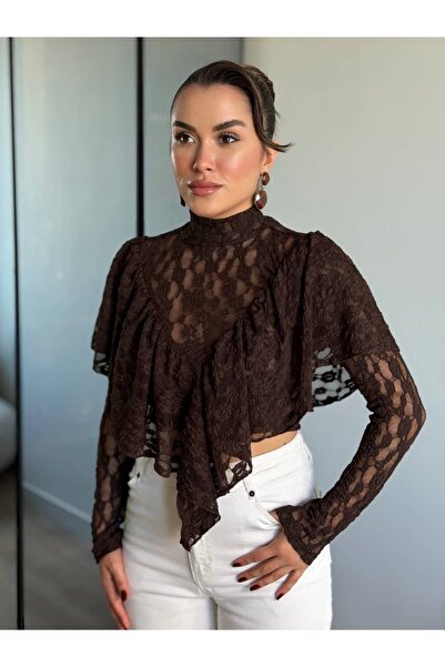 ROUPAS COLLECTİON Fırfır Detay Dantel Bluz