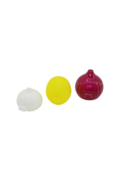 pınaxar 3 piece storage box lemon onion garlic color plastic netted packaging