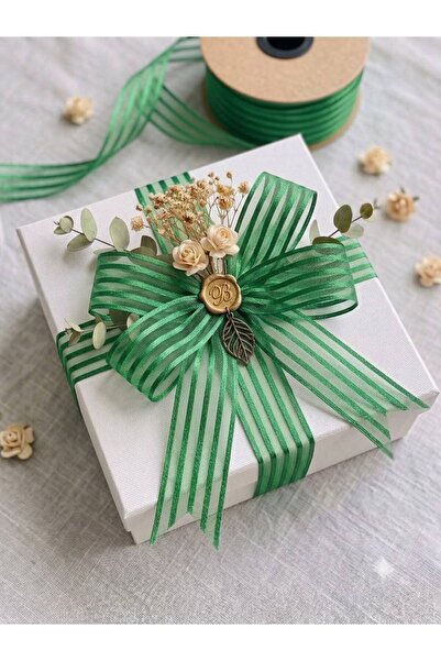 hobimixhobimix 2.5 cm Green Chiffon Ribbon 9 Meters – Decorative Ribbon for Embellishments and Gift Wrapping
