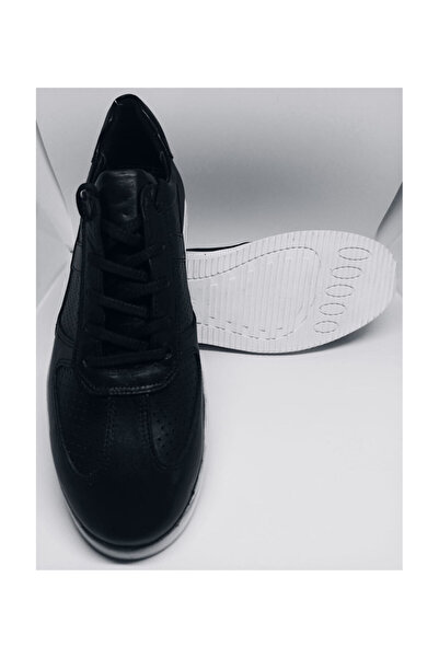pınaxar Men's Sports Genuine Leather Shoes Black Color
