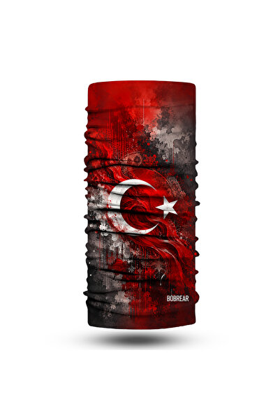 Bobrear Türk Bayrağı Desenli Çok Amaçlı Buff Bandana Boyunluk