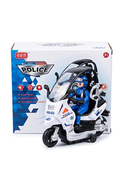 Generic Brand دباب شرطة أطفال بالبطارية مع صوت وموسيقى 🚔🏍️
