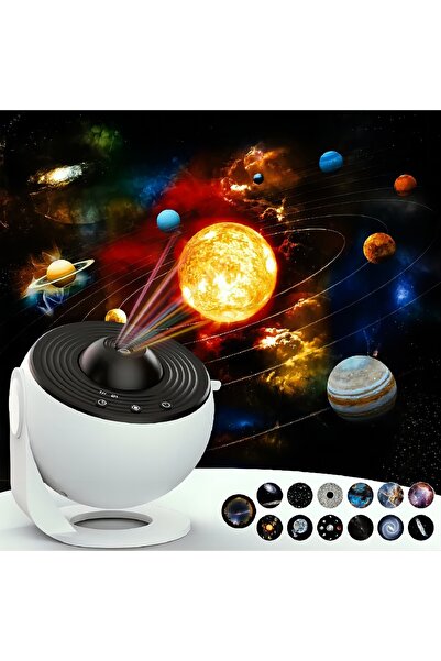 ADAEVDE Galaxy Yıldızlı Projektör Gece Lambası 12 diskli 360 dönen gece lambası