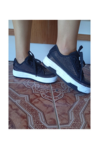 pınaxar Women's High Sole Comfortable Stylish Daily Sports Shoes Black Color