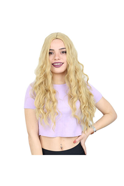 pınaxar Perucă lungă din fibră sintetică Su Daası / Galbenă