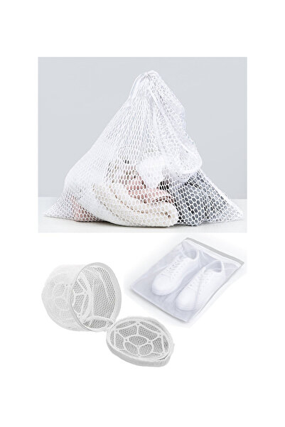 pınaxar 3-Piece Laundry Net Set - Shoe Net - Bra Net with Plastic Attachment ...