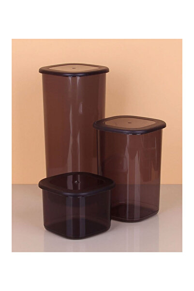 pınaxar 3-piece storage container - 1750-1200-550ml dark transparent