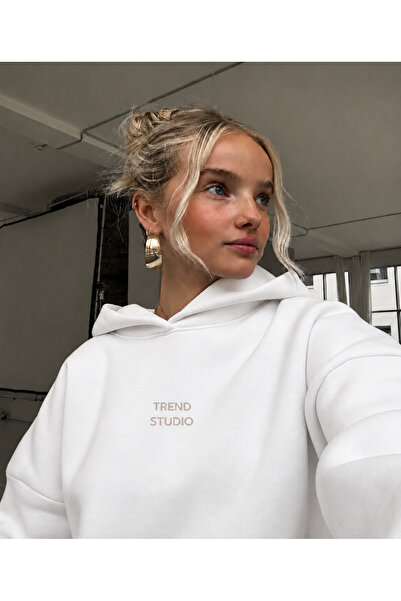 HerTarzınTrendi Hanorac cu glugă imprimat Trend Studio tricou – Model supradi...