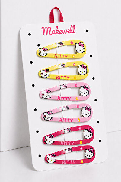 MakeWell Girl's White Multi-Colored and Pink Snap Hair Clip Set of 6 – Patter...