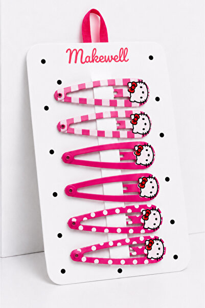 MakeWell Girl's White Multi-Colored and Pink Snap Hair Clip Set of 6 – Patter...