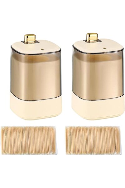 EXCEFORE Automatic Toothpick Holder Dispenser, 2 Pack with 1000 Toothpicks, P...