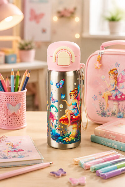 Emofom Siply Matara 600 ml Suluk 304 Paslanmaz Çelik Çocuk Suluğu Çift İçim M...