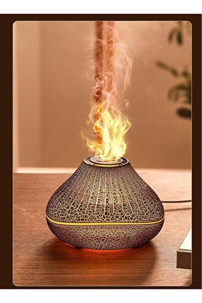 JoyousSto Volcano Diffuser, Flame Essential Oil Diffuser, Ultrasonic Air Humi...