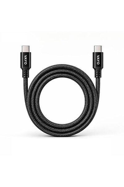v vayomy كابل شحن سريع من النوع سي USB-C إلى USB-C، 60 واط، 1 متر، نايلون مضف...