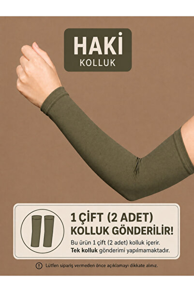 Haki Likralı Esnek Penye Çok Amaçlı Kolluk