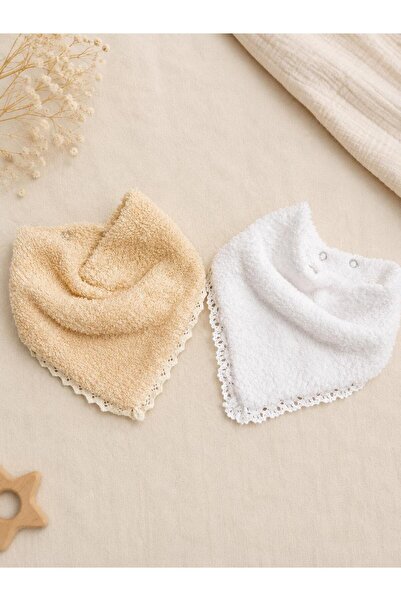 LUMİBABY BUTİK Lace Detailed Towel Bib Set, Scarf, (2 Pieces)