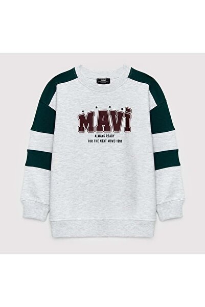 Mavi M6S10186 Logo Printed Children's Sweatshirt Gray