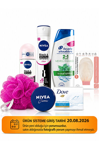 NIVEA Kadın Sprey Deodorant Roll-on Black&White Invisible Clear 150ml+25ml,Cr...