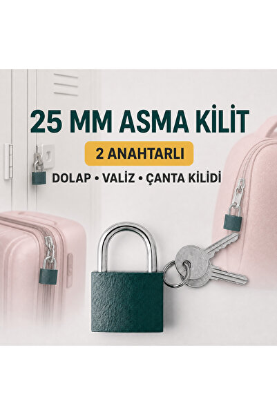 Hard Guard Valiz, , Dolap, Okul ve Spor Salonu Kilidi 25 mm Asma Kilit 2 Anah...