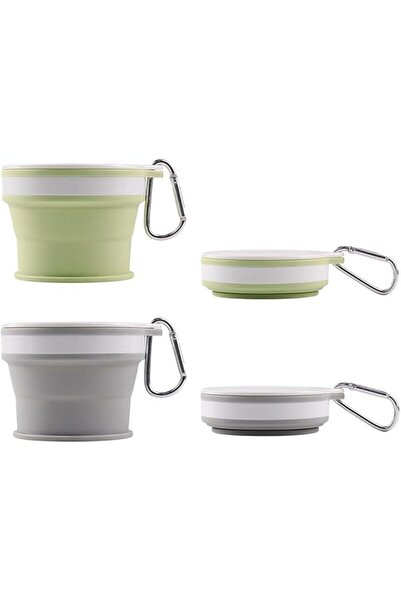 Generic Foldable Travel Cup,Silicone Foldable Cup(Light Green+Grey) | 2 Piece...