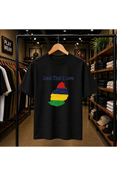 playwear Land That I Love Mauritius Printed 100% Cotton Oversize Loose Regula...