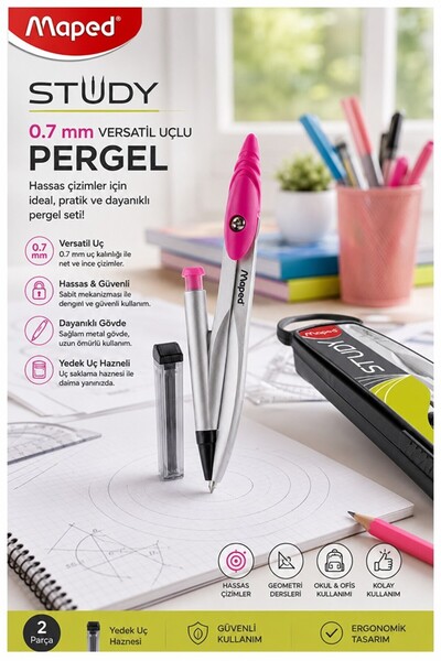 Artmaster 0.7 Tip Metal Pencil with Pink Tip 1 Piece Maped 119430 Boxed Metal...