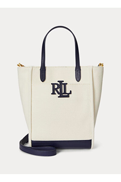 Lauren Ralph Lauren Krem - Lacivert Kadın El Çantası 431982235002