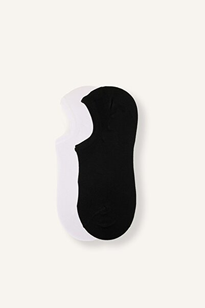 DeFacto Women's Plain Seamless Below Ankle 2-Piece Modal Sneaker Socks I5339Axns