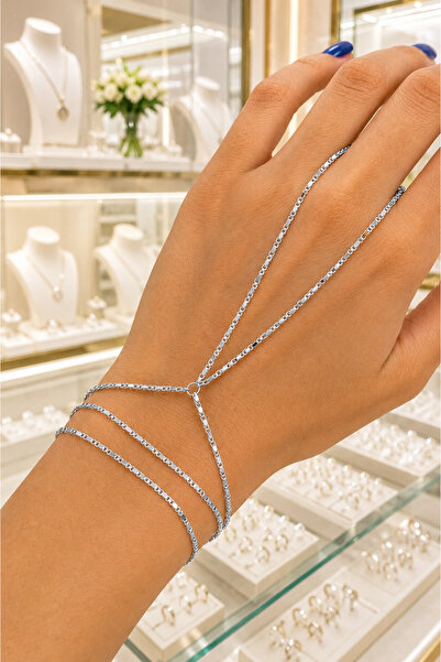 CAXBERN Sparkling Crushed Chain Shahmeran Bracelet Fine Sparkling Silver Chain