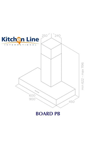 Kitchen Line توربو إير - شفاط حائطي 90 سم بتصميم عصري فاخر من الفولاذ المقاوم للصدأ والزجاج الأسود، يجمع بين المظهر الأنيق والأداء القوي لاستخراج الأبخرة والروائح.