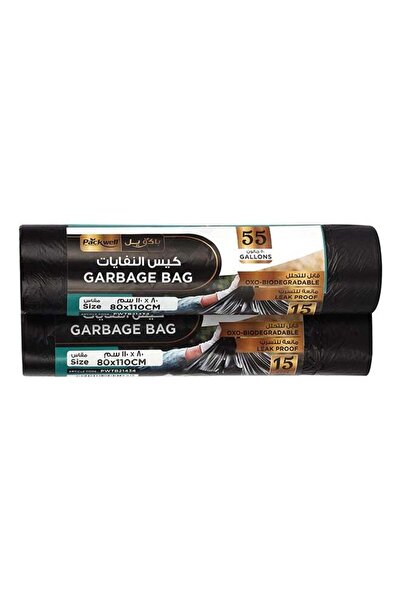 Packwell Trash Bag Garbage Bag Black Strong & Bio-Degradable Heavy Duty Dispo...