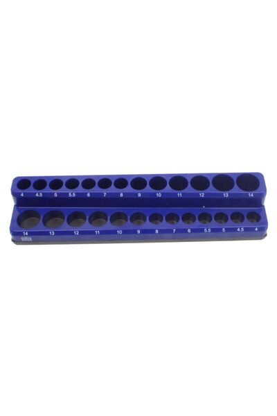 SATRA Magnetic workshop organizer holder for short and long sockets, 1/4", 24...