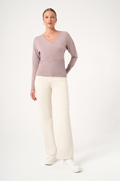 FTZ WOMEN Women's Button Detail Double Breasted Sweater Mink 25298