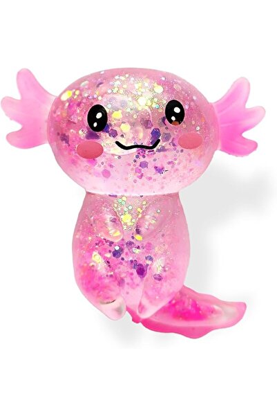 TERRIFI Axolotl Squishy Stress Relief Toy, Glitter Fidget Squeeze Toy for Kid...