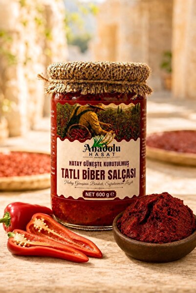 ANADOLU HASAT Hatay Güneşte Kurutulmuş Salça İkilisi Domates ve Tatlı Biber Salçası 2 x 600 g