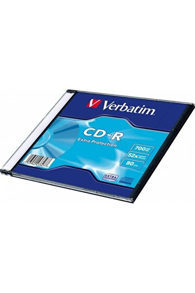 Verbatim CD-R 700MB, 80min, viteza 52x, 1 buc, Slim Case, "43347" (pret pt. 1...