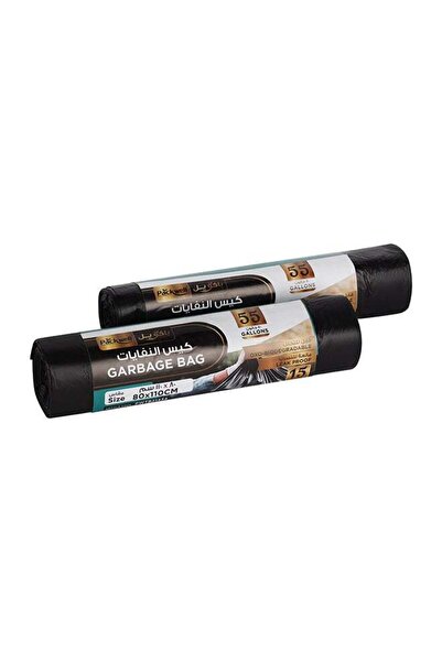 Packwell Trash Bag Garbage Bag Black Strong & Bio-Degradable Heavy Duty Disposable Garbage 15 Pcs 80x110 cm Pack Of 2 Pcs Roll Black