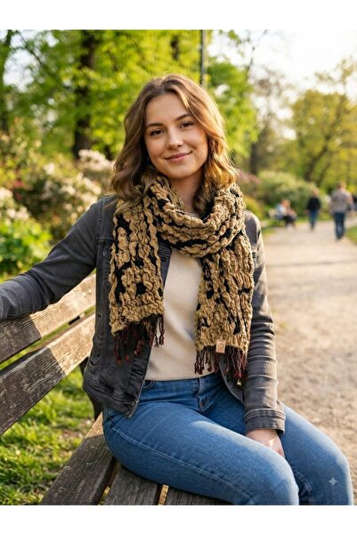 Generic Brand Eșarfă/Șal Gros Damă Tricotat Chenille cu Imprimeu Animal Print...