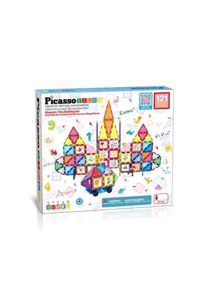PicassoTiles PICASSO TILES Magenetic, set de constructie, 121 piese