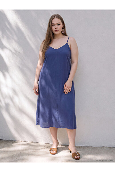LC Waikiki Plus Size Dress - Anti–fingerprint inox - Loose